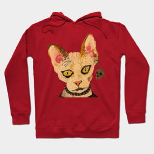 Hairless goth cat Hoodie